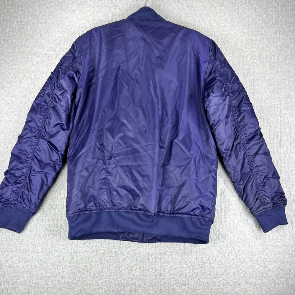 Shaka Wear Purple Bomber Jacket Mens Small Quilted Lined Flight Punk Rock‎